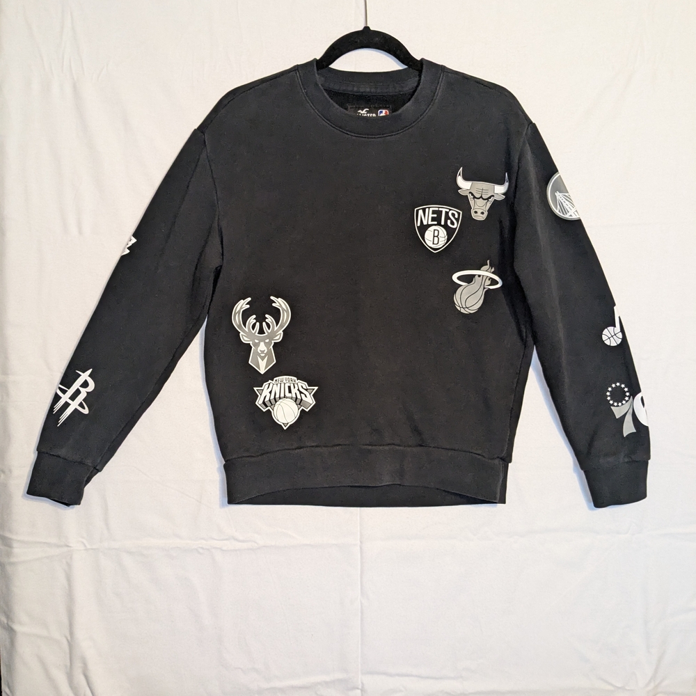 Hollister Black Crewneck Sweater Classic Cotton Blend